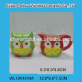 Cute owl shaped ceramic sugar and creamer set